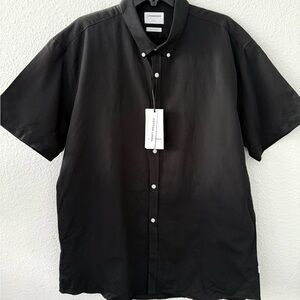Lindbergh White Slim Fit Men's Black Casual Button Down Shirt with defect